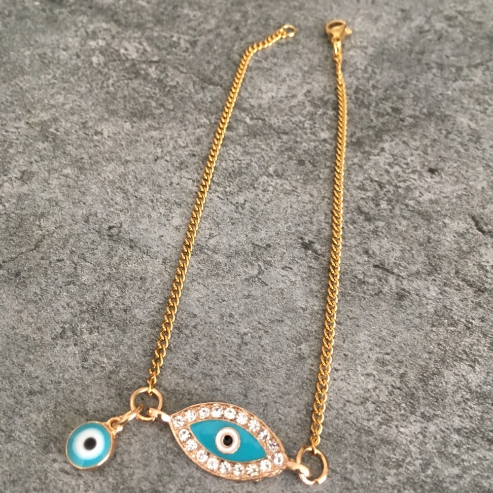Evil Eye š§æ Anklet Stainless Steel Gold Plated š§æ - Picture 5 of 7
